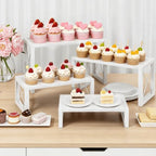 Tiered Display Stand, Wooden 4 Tier Display Risers, Nesting Cupcake Stand for Dessert, Food, Cupcake, alternate view 4