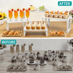 Tiered Display Stand, Wooden 4 Tier Display Risers, Nesting Cupcake Stand for Dessert, Food, Cupcake, alternate view 6
