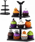 Tiered Halloween Cupcake Stand Trays Black Coffin Serving Platters in black