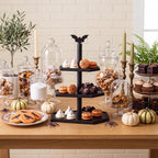 Tiered Halloween Cupcake Stand Trays Black Coffin Serving Platters in black, alternate view 2