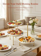 Tiered Serving Tray for Party, 10 Inch Dessert Display Stand, Gold in Gold, alternate view 4