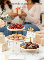 Tiered Serving Tray for Party, 10 Inch Dessert Display Stand, Gold in Gold, alternate view 5
