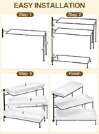 Tiered Serving Tray for Party, 14 Inch Dessert Display Stand, Black in Black, alternate view 5