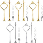 Tiered Tray Hardware Kit,5 Sets Cake Tier Stacking Kit for DIY Food Stand in Glod, Silver