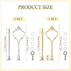 Tiered Tray Hardware Kit,5 Sets Cake Tier Stacking Kit for DIY Food Stand in Glod, Silver, alternate view 2