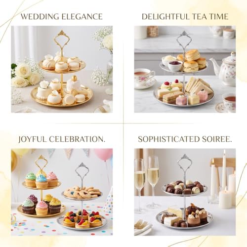 Tiered Tray Hardware Kit,5 Sets Cake Tier Stacking Kit for DIY Food Stand in Glod, Silver, alternate view 3
