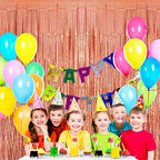 Tinsel Foil Fringe Curtain, 2 Pack Metallic Tinsel Curtain Backdrop for Party Decorations, Large Glitter, alternate view 2