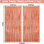 Tinsel Foil Fringe Curtain, 2 Pack Metallic Tinsel Curtain Backdrop for Party Decorations, Large Glitter, alternate view 4