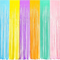 Tinsel Foil Fringe Curtains | Pastel Colourful Party Backdrop in 3.2 x 8.2ft in Colorful