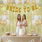 Tinsel Fringe Backdrop Gold Party Decorations 2 Pack in 3.2x8.2ft in Light Gold, alternate view 6