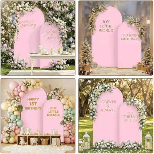 Toolterritory Metal Arch Backdrop Stand and Cover Set, 7.2FT, 6FT, Easy to Assemble, Gold Metal, for Parties, alternate view