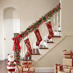 Total 11.2FT Christmas Garland for Mantle, 2PCS Flexible Red Berry Garland with Leaves, Artificial Garlands for, alternate