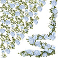 Total 12.4Ft Artificial Flowers Garlands for Decoration, Blue in Blue