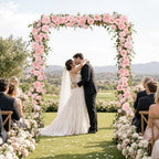 Total 12.4Ft Artificial Flowers Garlands for Decoration, Pink in Pink, alternate view 4