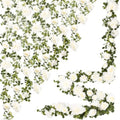 Total 12.4Ft Artificial Flowers Garlands for Decoration, White in White