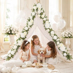 Total 12.4Ft Artificial Flowers Garlands for Decoration, White in White, alternate view 2