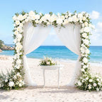 Total 12.4Ft Artificial Flowers Garlands for Decoration, White in White, alternate view 7