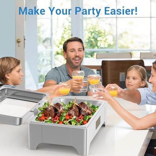 Touch Screen Electric Chafing Dish 9L-Buffet Food Warmer with Glass Lid, alternate view 2