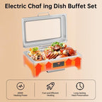 Touch Screen Electric Chafing Dish 9L-Buffet Food Warmer with Glass Lid, alternate view 7