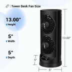 Tower Fan for Bedroom,24 ft/s Portable Desk Table Fan with Remote, alternate view 2