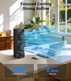Tower Fan for Bedroom,24 ft/s Portable Desk Table Fan with Remote, alternate view 3