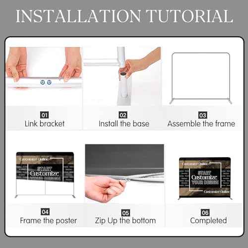Trade Show Backdrop 7.5x13 FT - Double Sided Tension Fabric Display Stand with Aluminum Frame for Exhibition, alternate view