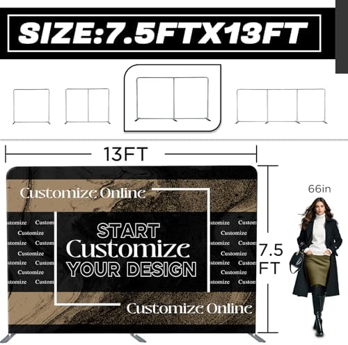 Trade Show Backdrop 7.5x13 FT - Double Sided Tension Fabric Display Stand for Exhibition Booth, Business Event &, alternate