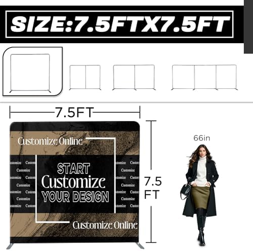 Trade Show Backdrop 7.5x7.5 FT - Double Sided Tension Fabric Display Stand with Aluminum Frame for Exhibition, alternate view