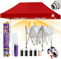 Tradesparker 10x15 Pop Up Canopy Tent, Commercial Movable Canopy with ApexCore LED&Rugged Casters-Instant Easy