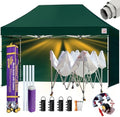 Tradesparker 10x15 Pop Up Tent with Sidewalls, Commercial Movable Canopy ApexCore LED & Rugged Casters-Instant
