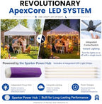 Tradesparker 8x12 Pop Up Canopy Tent, Commercial Movable Canopy with ApexCore LED&Rugged Casters-Instant Easy, alternate view