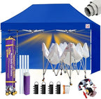 Tradesparker 8x12 Pop Up Tent with Sidewalls, Commercial Movable Canopy ApexCore LED & Rugged Casters-Instant