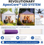 Tradesparker 8x12 Pop Up Tent with Sidewalls, Commercial Movable Canopy ApexCore LED & Rugged Casters-Instant, alternate view