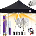 Tradesparker 8x8 Pop Up Canopy Tent, Commercial Movable Canopy with ApexCore LED&Rugged Casters-Instant Easy