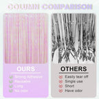 Transparent Foil Fringe Backdrop Curtains, 3.3x8.2ft, 3 Pack in 39.6" × 98.4" in 11 Iridescent, alternate view 5