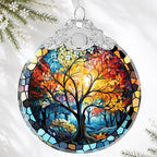 Tree of Life Crystal Glass 3" Hanging Ornament - Christmas Decor Gift & Holiday Keepsake Present Idea