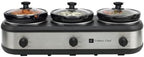 Triple Slow Cooker, Buffet Server 2.5qt x 3 Pot, Food Warmer - Stainless, alternate view 3