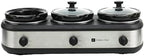 Triple Slow Cooker, Buffet Server 2.5qt x 3 Pot, Food Warmer - Stainless, alternate view 4