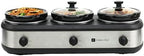 Triple Slow Cooker, Buffet Server 2.5qt x 3 Pot, Food Warmer - Stainless, alternate view 5