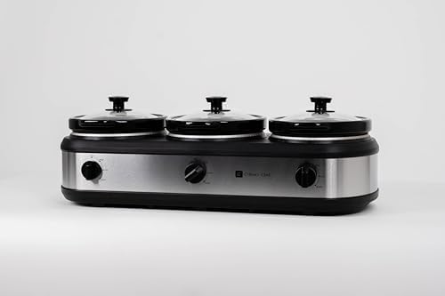 Triple Slow Cooker, Buffet Server 2.5qt x 3 Pot, Food Warmer - Stainless, alternate view 6