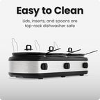 Triple Slow Cooker & Food Warmer, Three Crock Slowcooker with 2.5 Qt. Ceramic Crocks, 7.5-Quart Total Capacity, alternate