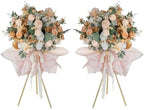Tripod Flower Display Stand, 31.5" Tall, 2 Pcs, for Grand Opening in 31.5"/39.4" in Metallic Gold