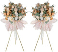 Tripod Flower Display Stand, 39.4" Tall, 2 Pcs, for Grand Opening in 31.5"/39.4" in Metallic Gold