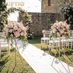 Tripod Flower Display Stand, 39.4" Tall, 2 Pcs, for Grand Opening in 31.5"/39.4" in Metallic Gold, alternate view 2