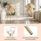 Tripod Flower Display Stand, 39.4" Tall, 2 Pcs, for Grand Opening in 31.5"/39.4" in Metallic Gold, alternate view 5