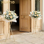 Tripod Flower Display Stand, 39.4" Tall, 2 Pcs, for Grand Opening in 31.5"/39.4" in Metallic Gold, alternate view 6