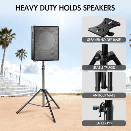 Tripod Speaker Stands Pair,35''to 69'' PA DJ Tripod Stand, alternate view 3