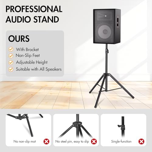 Tripod Speaker Stands Pair,35''to 69'' PA DJ Tripod Stand, alternate view 4