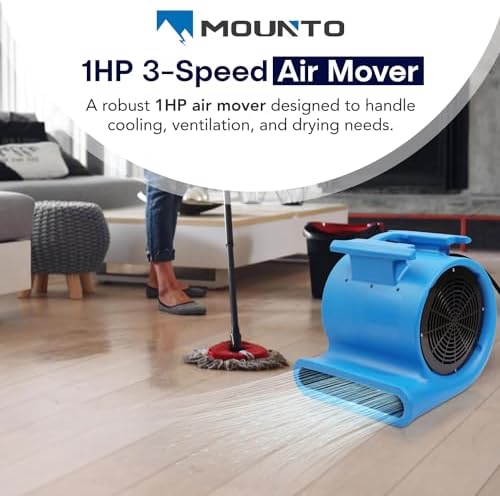 True 1 HP 4000 CFM 3-Speed Air Mover Blower Fan, All-Copper Motor, alternate view 3