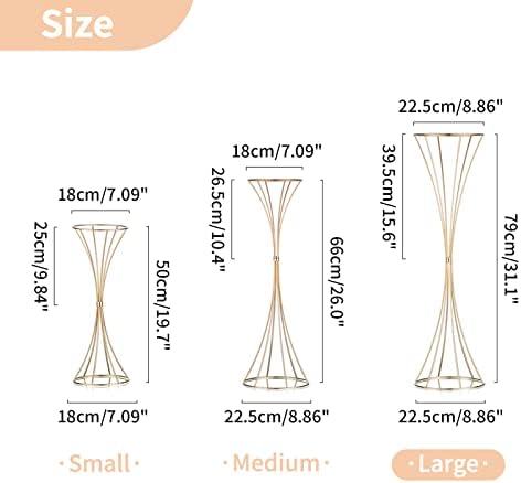 Trumpet Vase Flower Display Stand, 31.1" Tall, Metal, 2 Pcs in Pink, White, alternate view 3